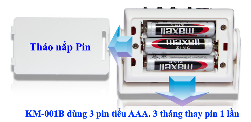 Pin sử dụng cho KM-001B