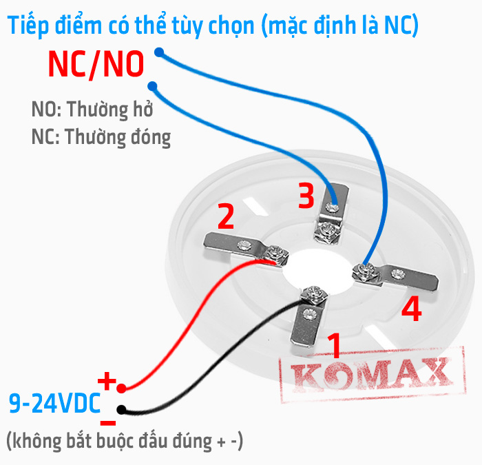 Sơ đồ nối dây của báo khói quang 12V R-6601