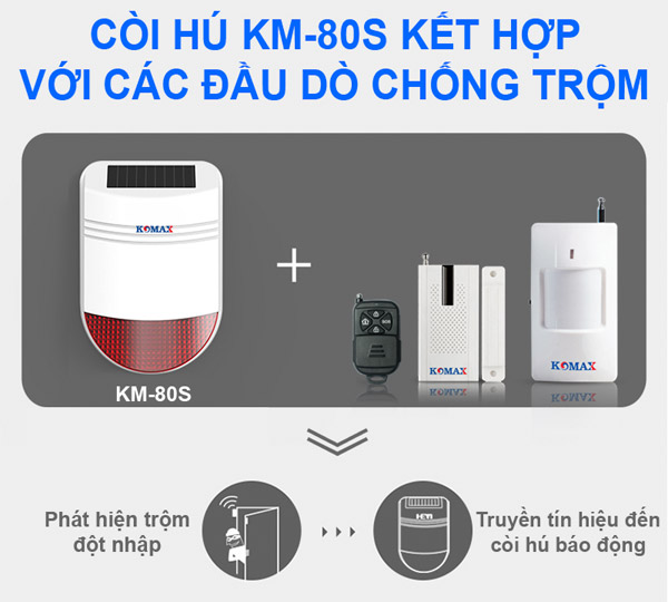 Còi hú không dây KM-80S tự kết nối phụ kiện