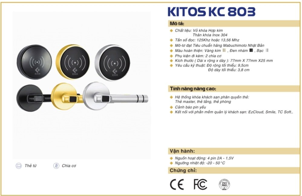 thông số kỹ thuật Kitos KC-803