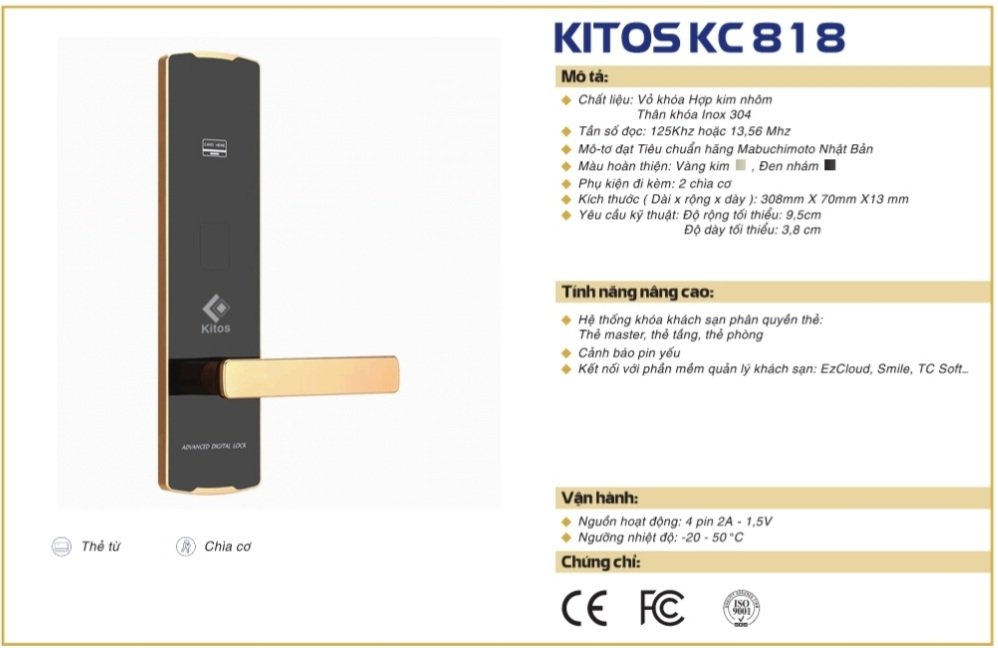 Khóa thẻ từ khách sạn Kitos KC-818| Kitos Vietnam