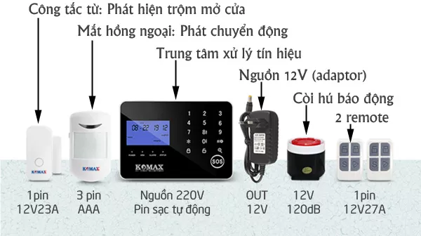 Pin sử dụng cho bộ chống trộm KM-900GS