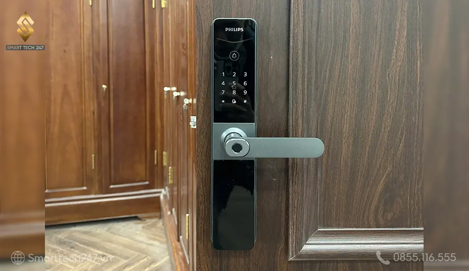 Philips DDL610: Mẫu khóa cửa thông minh cửa gỗ dưới 10 triệu tiện nghi, hiện đại.