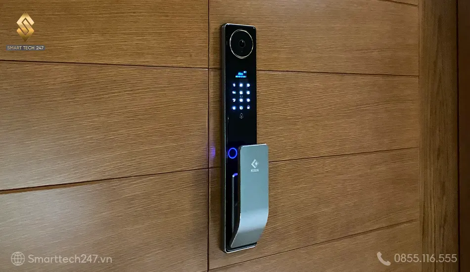 Kitos X8 Face ID – Khóa cửa thông minh cửa gỗ dưới 10 triệu: Thiết kế Push/pull thời thượng.